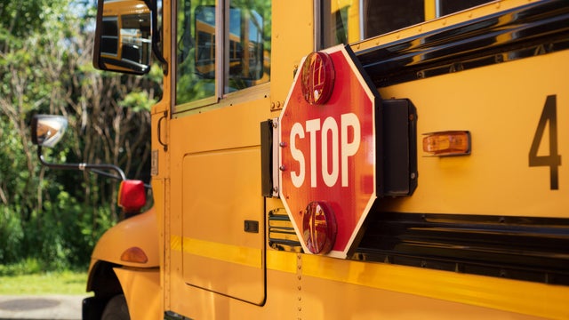 Close up of a school bus 