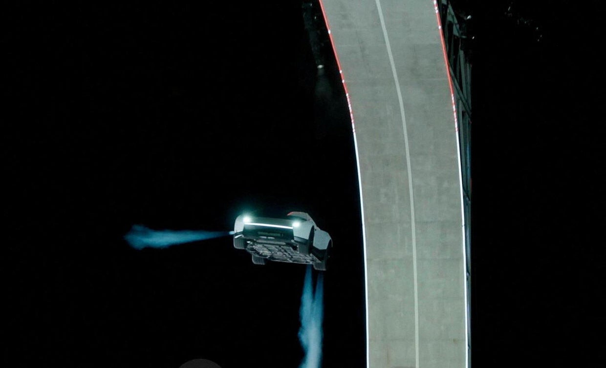 Tesla unveils its long-delayed Roadster at a launch event in Waco, Texas, Oct. 15, 2026, in this still image taken from a handout video. 