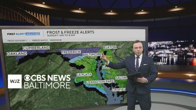 Chilly temperatures and frost warnings in effect across areas of the Baltimore region