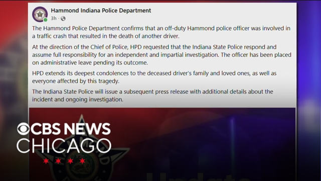 Hammond police officer on leave after involvement in deadly crash