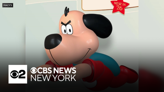 Macy's inflates Underdog balloon for Thanksgiving Day Parade