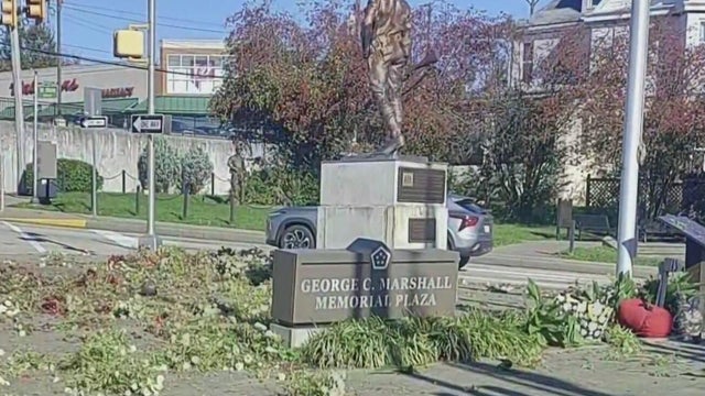 Vandalism at Uniontown war memorial raises questions about city's overnight police coverage