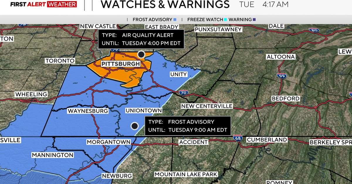 Air quality alert in place for parts of the Pittsburgh area today