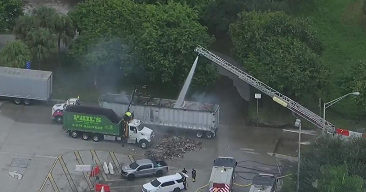 Northbound Turnpike reopens in Broward after truck fire - CBS Miami
