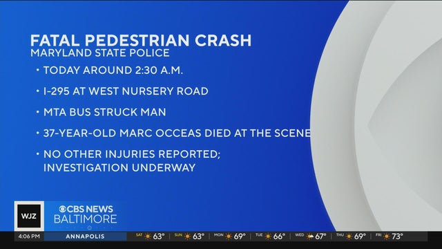 MTA bus strikes and kills man on I-295 in Anne Arundel County