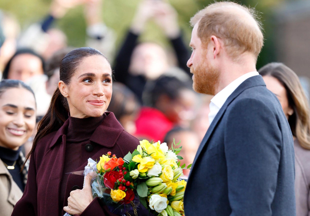 Meghan, Duchess of Sussex and Prince Harry, Duke of Sussex, arrive at a youth and community charity during a visit to Nottingham, England, Oct. 15, 2026. Max Mumby/Indigo/Getty