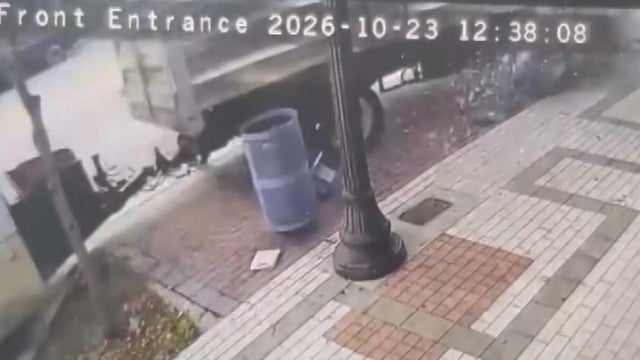 Landscaping truck crashes into bus bench and hits multiple businesses in North Miami