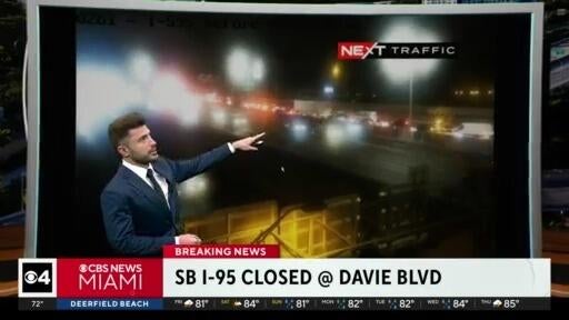 Southbound I-95 shut down near Fort Lauderdale after crash with reported injuries