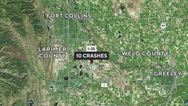 Colorado State Patrol investigating 10 separate crashes on stretch of I-25
