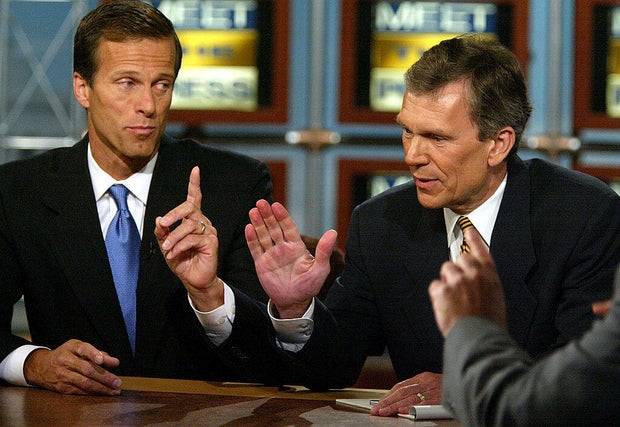 Thune and Daschle on NBC's "Meet the Press" in September 2004.