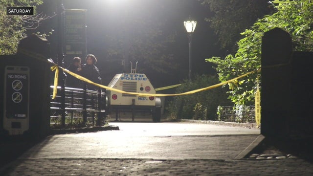 Crime scene tape and police in Central Park 