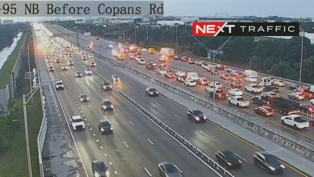 Crash on I-95 south in Pompano Beach leading to heavy delays near Copans Road