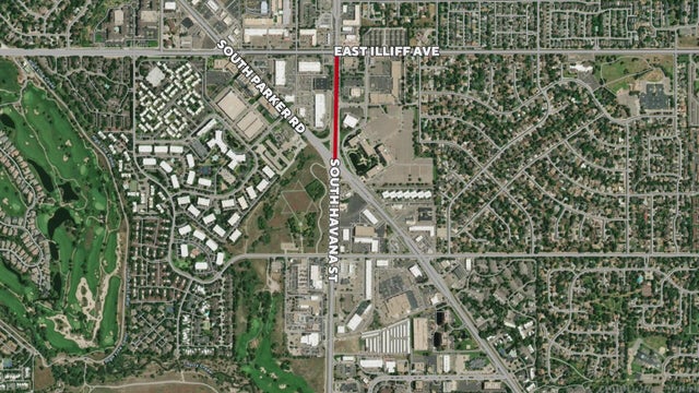 South Havana Street between S. Parker Road and E. Iliff closed due to storm drain failure