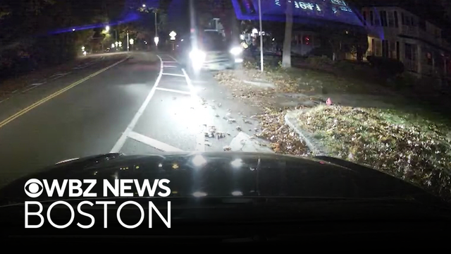 Video shows truck crash into tree in Malden, narrowly missing delivery driver