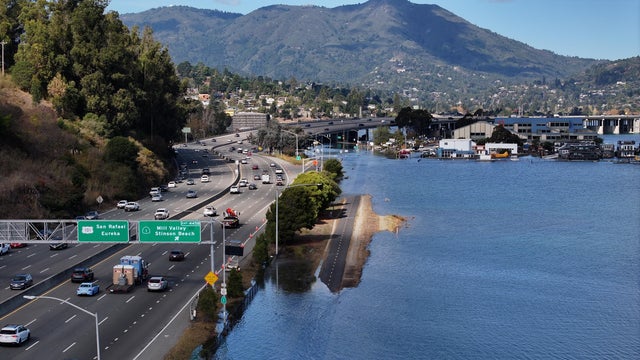 High tide in Marin County of California 