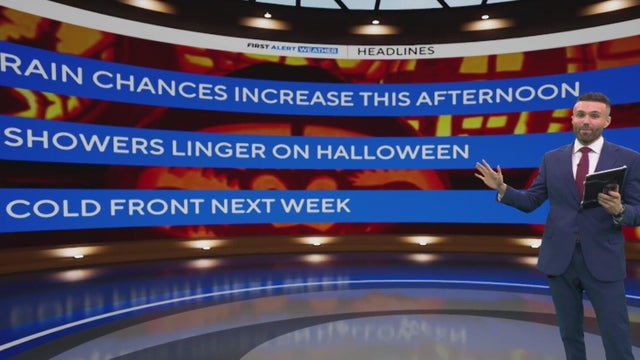 Rain chances increase, linger through Halloween