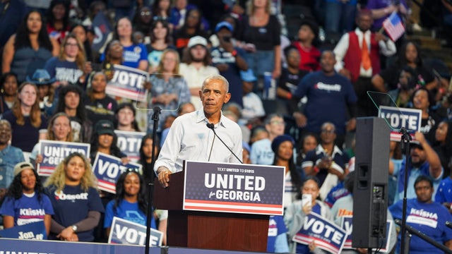 Former President Barack Obama Attends Rally For Sen. Ossoff And GA Gubernatorial Candidate Keisha Lance Bottoms In Atlanta 